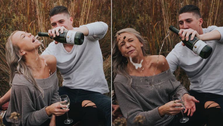 The couple starting making the rounds on social media after sharing photos of a failed attempt to recreate a picture found on Pinterest. (Chandler Lefever / Saltwater Summit Photography)