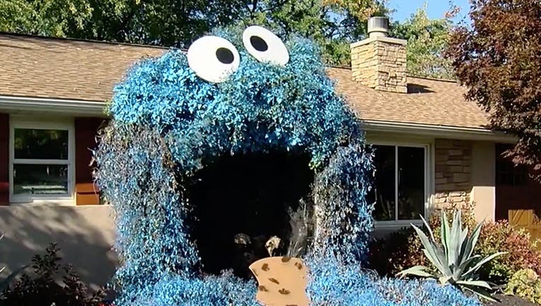 One Pennsylvania woman has dazzled her local community by transforming the front door of her home into a larger-than-life Cookie Monster.