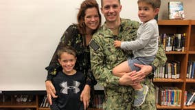 Navy dad surprises son at school in heartwarming reunion