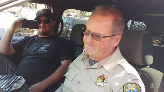 San Jose CHP officer goes into retirement with emotional final "off-duty" call