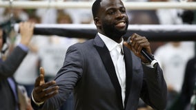 Draymond Green fights back tears at Michigan State jersey retirement