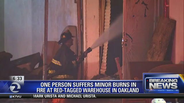6 escape after red-tagged warehouse in Oakland goes up in flames