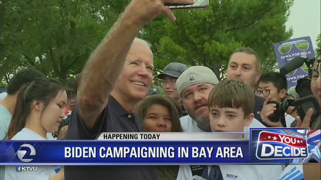 Democratic presidential hopefuls Joe Biden, Tom Steyer campaigning in Bay Area