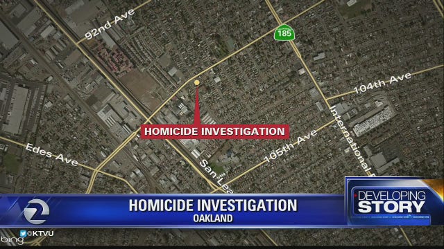 Oakland police investigating homicide at scene of a car crash