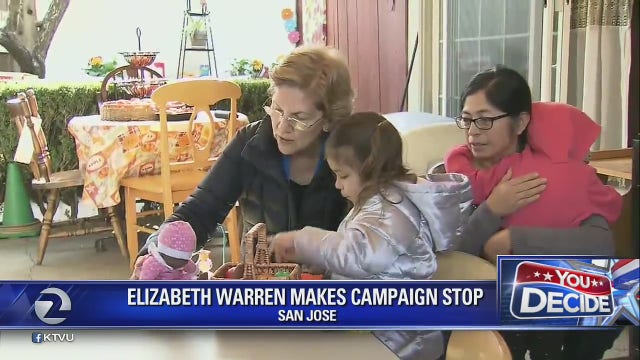 Sen. Elizabeth Warren brings presidential campaign to San Jose