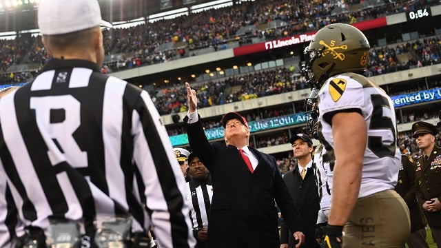 At Army-Navy game, President Trump touts new pro sports option