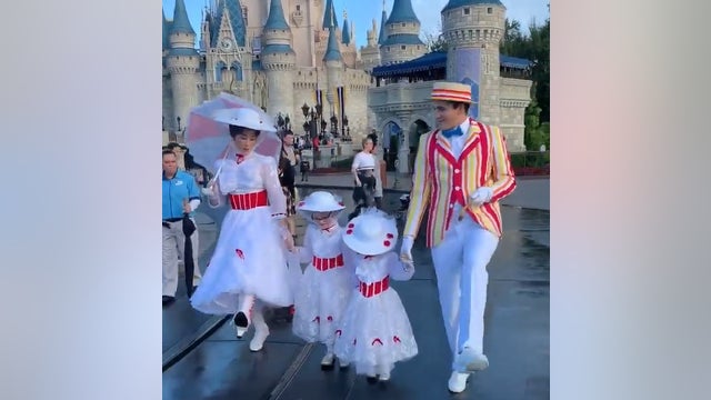 Heartwarming video shows girls dressed as Mary Poppins meeting the iconic nanny at Disney World