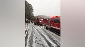 Driver uninjured after sliding off snowy road in Santa Cruz Mountains