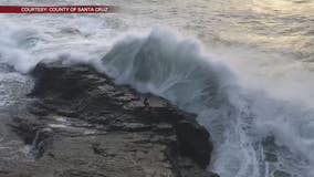 Man swept into ocean by giant wave at Bonny Doon Beach, rescued