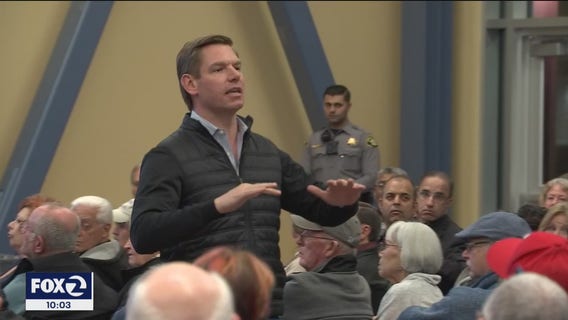 Contentious town hall in Dublin over guns with U.S. Rep Eric Swalwell