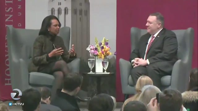 Secretary of State Pompeo visits Stanford, talks Iran strategy
