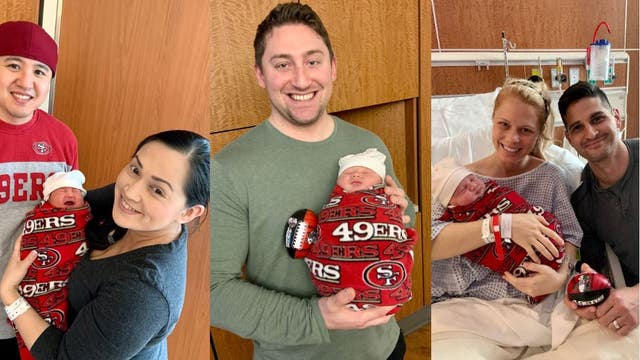 Newborns at John Muir Hospital in Walnut Creek show off 49ers spirit