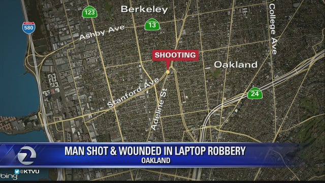 Man shot during laptop robbery at North Oakland bus stop