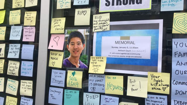 Mosaic of messages posted at scene of deadly laptop theft