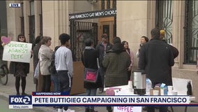 Pete Buttigieg in Bay Area for private fundraiser events, small protest erupts