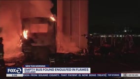 Empty bus in Oakland engulfed in flames