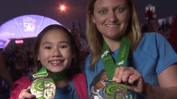 10-year-old once thought to never be able to walk runs across finish line at Disney Princess 5K
