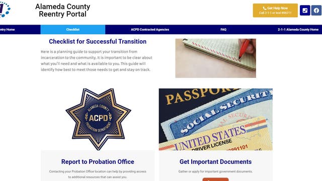 Alameda County creates online portal to help previously incarcerated establish new life