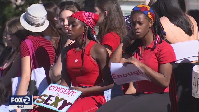 Berkeley High students walk out of class, rally against sexual violence