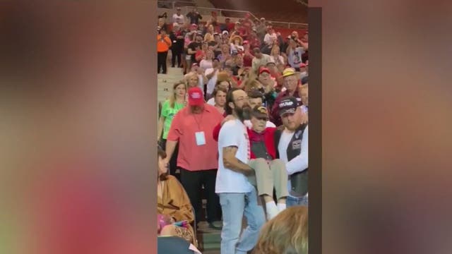 Family details WWII veteran's experience being carried down to seat at Trump rally