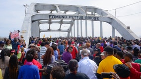 Democratic candidates join Selma bridge march