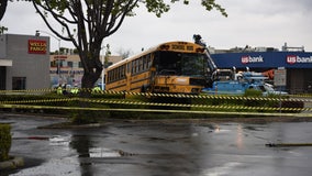 Police arrest man who crashed stolen school bus outside Redwood City bank