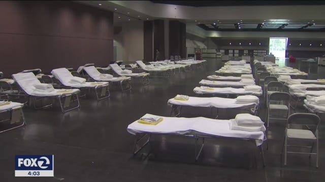 Take a look inside Santa Clara's convention center converted into makeshift hospital