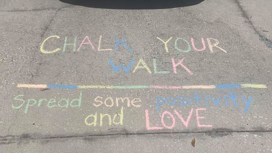 People take to sidewalks with colorful chalk to share messages of ...