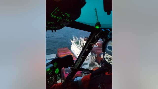 Coast Guard airlifts injured crew member from container ship