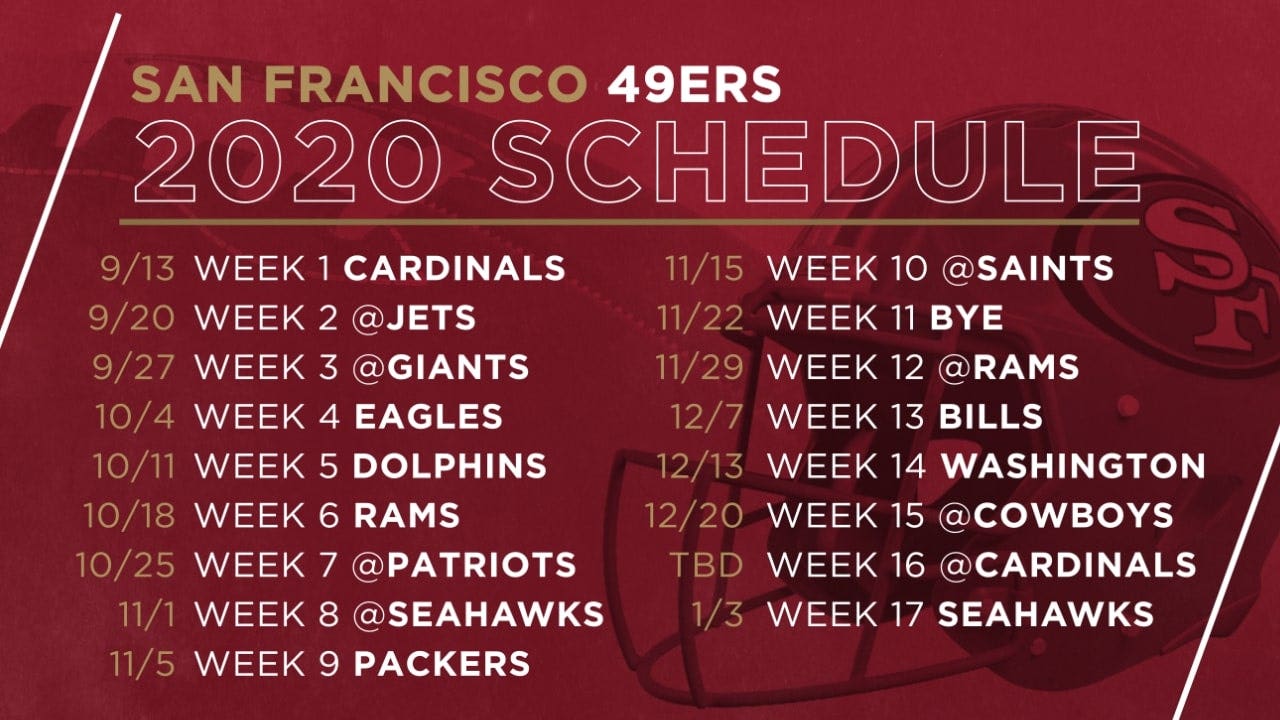 Printable 2023-2024 San Francisco 49ers Schedule