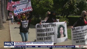 'We are essential:' Salon workers protest in Sacramento