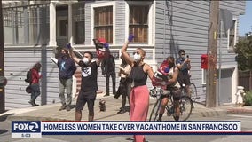 Homeless women, advocates leave vacant property peacefully; SFPD face off against protesters