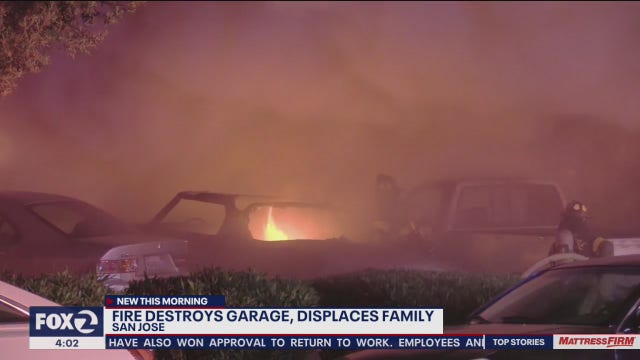 San Jose fire burns garage, cars and displaces family