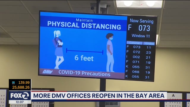 More DMV field offices reopen around the Bay Area