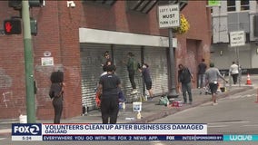 Volunteers clean up Oakland, San Jose after weekend of violent demonstrations