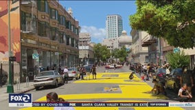 Black Lives Matter street mural in Oakland