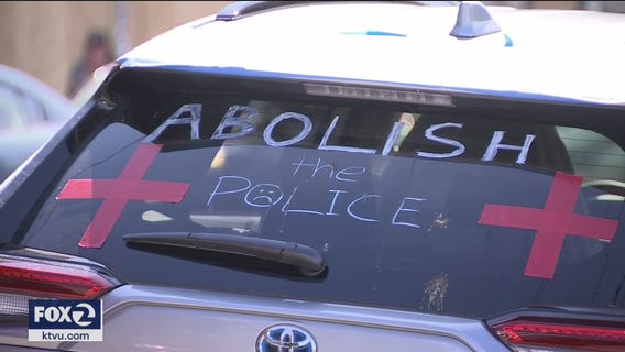 Caravan stretches across Bay Bridge to fight for social justice in policing and healthcare