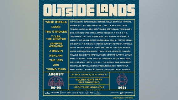 Outside Lands festival canceled for 2020, lineup for 2021 announced