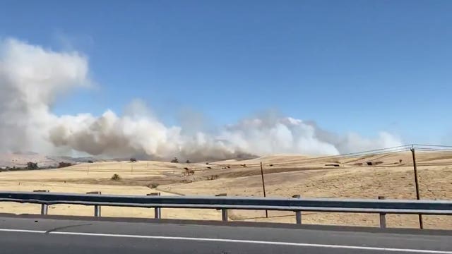 Willow Fire at 100 acres off Highway 4 in Contra Costa County