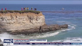 Police chase ends with suspect driving off cliff, into ocean in Santa Cruz