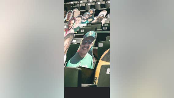 Family keeps dad's memory alive with Oakland A's fan cutout