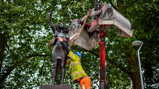 Black UK protester statue removed from pedestal
