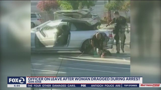 San Jose police officer on leave after video shows woman being dragged across ground