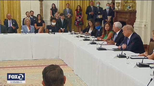 Trump pushes state, local leaders to reopen schools in fall