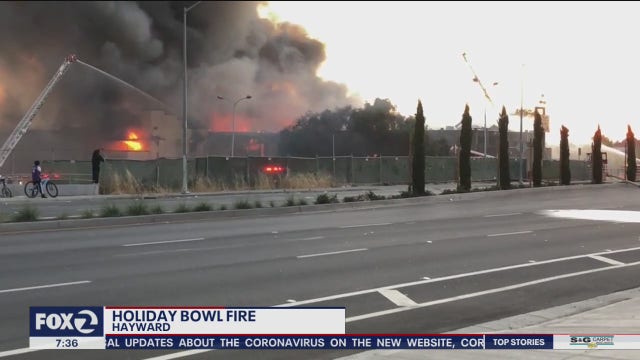 Famous Hayward bowling alley catches fire