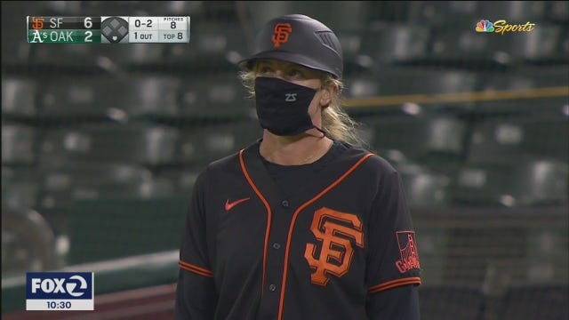 First female coach on MLB staff debuts with SF Giants