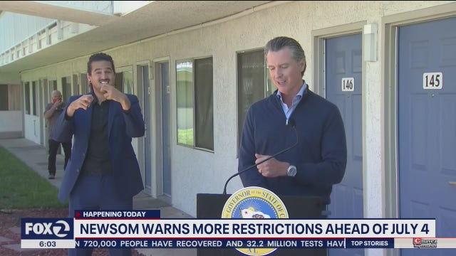 Newsom hints he will tighten coronavirus restrictions in California ahead of July 4
