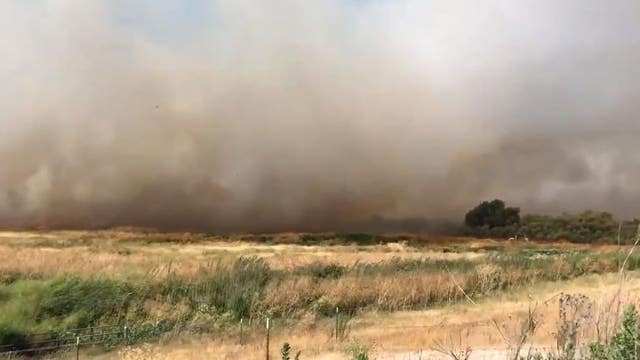 Wind-fueled vegetation fire in Knightsen prompts evacuations