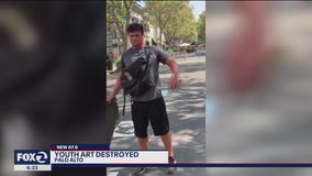 Man destroys youth art in Palo Alto, spray paints ‘MAGA’