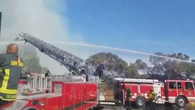 Multiple small fires burning near I-280 in San Bruno